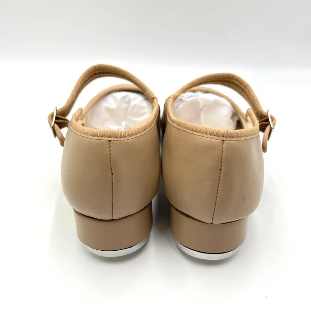 Capezio Womens Size 7.5 3800 Mary Jane Caramel Tan Buckled Dance‎ Tap Shoes